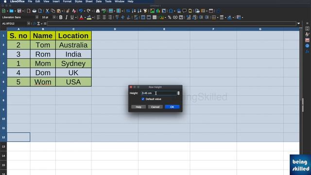 How to adjust column's width and row's height in LibreOffice Calc? смотреть онлайн