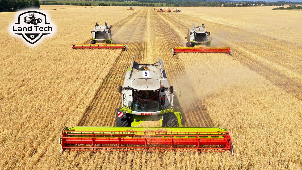 Уборочная мечты - гибридные комбайны CLAAS Tucano 570 на автопилоте Trimble! смотреть онлайн
