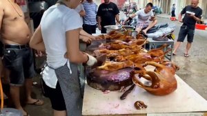 Dog Meat Cutting and Selling | Dog meat market in China
