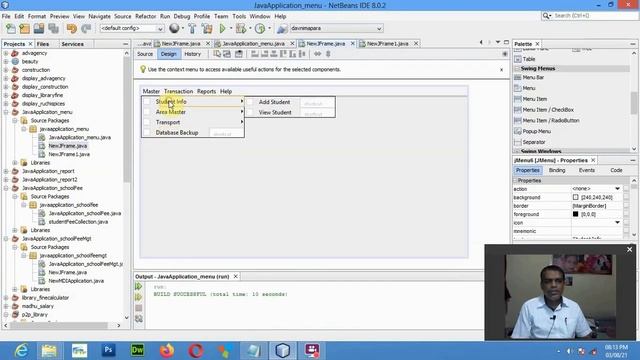 How can create menu, sub menu in Java Swing смотреть онлайн