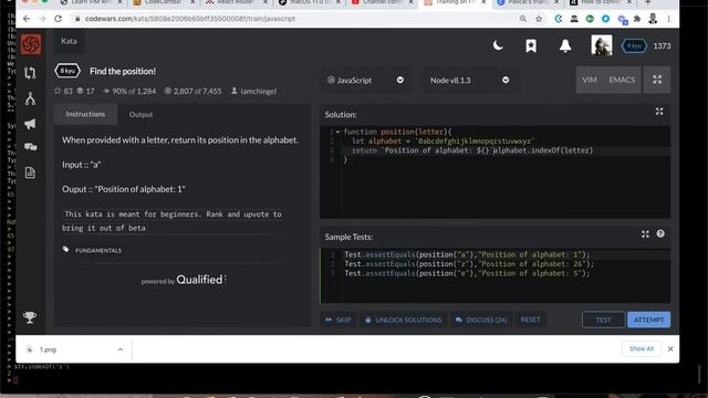 Find the position! | codewars 8kyu | Javascript