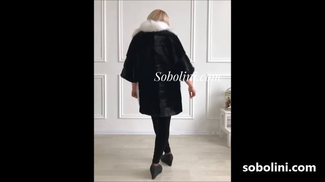 Шуба в большом размере,норка с полярной лисой! Модная шуба в наличии в шоу руме! смотреть онлайн