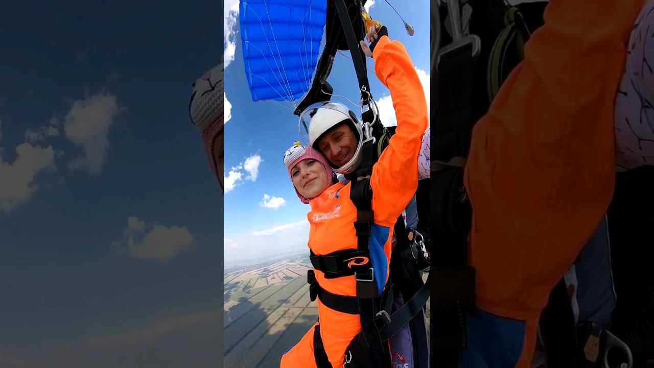 Как оригинально отметить свадьбу? Прыгнуть с парашютом в тандеме | Парашютист ПРО смотреть онлайн