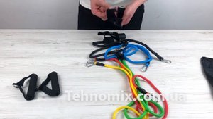 ??♂️ Набор трубчатых эспандеров для фитнеса и упражнений 5 шт Разноцветные