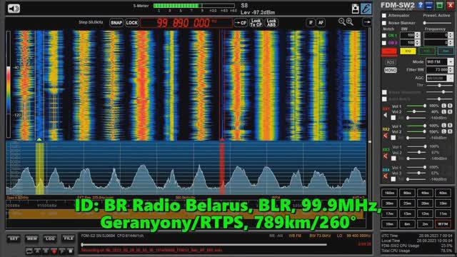 28.09.2023 06:56UTC, [Tropo], Радио Беларусь, Геранёны, Белоруссия, 99.9МГц, 789км