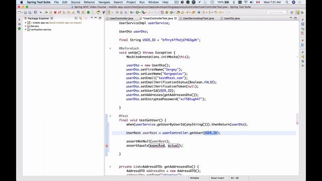Testing RESTful Web Services -14 - assertNotNull, assertEquals, assertTrue смотреть онлайн