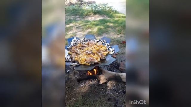 картошка с курицей и грибами на сковороде САДЖ #готовлюнаприроде #жаренаякурица #картошка #САДЖ