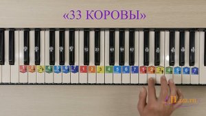 33 коровы на пианино играть. Ноты цифрами