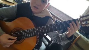 Колыбельная Т. Захарьина. - Юный гитарист,8 урок. 8 страница учебника.