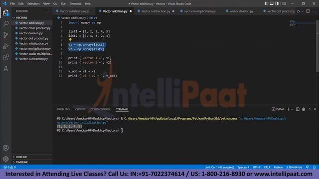 Introduction To Vector Using Python | Vectors In Python | Vector Operations In Python | Intellipaat