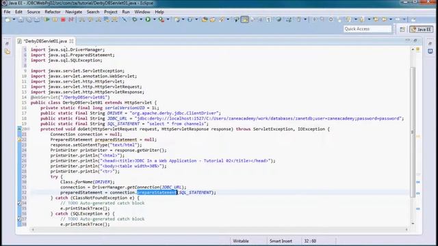 Network Derby DB in JAVA Web Application - JDBC Tutorial 02 смотреть онлайн