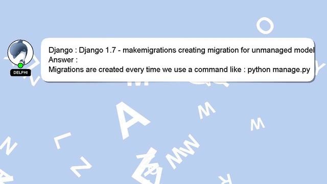 Django : Django 1.7 - makemigrations creating migration for unmanaged model смотреть онлайн