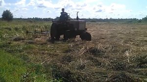 Трактор Т - 25 на ворошении сена польскими граблями