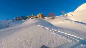 Сноу байк и снегоход. Жёсткая борьба.