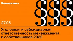 Уголовная и субсидиарная ответственность менеджмента и собственников 2022