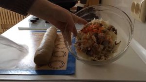 Овсяные пирожки на кефире с капустой