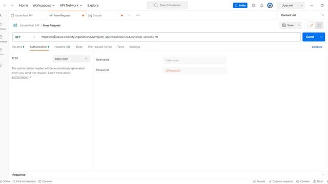 GET Pipeline Runs - Microsoft Azure DevOps Rest API with Postman