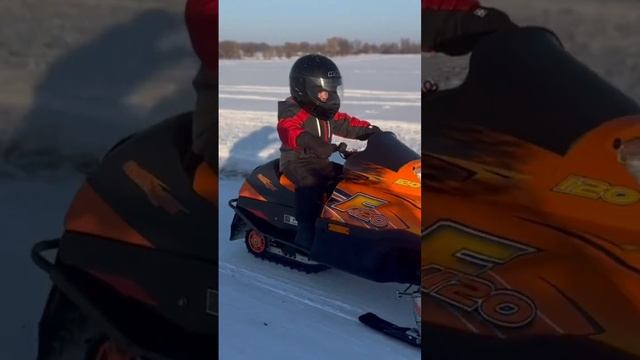 5yo on an Arctic Cat F120 cruising! #snow #winter