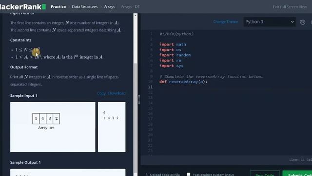 101 - Array-DS | Arrays | Hackerrank Solution | Python