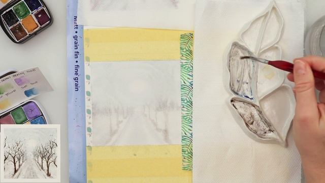 Watercolor polaroid snowscape for beginners - part 5 смотреть онлайн