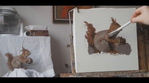 Живопись маслом. Уроки для начинающих. Белочка.