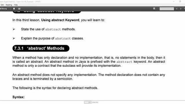 JAVA PROGRAMMING LANGUAGE | ABSTRACT CLASS IN JAVA