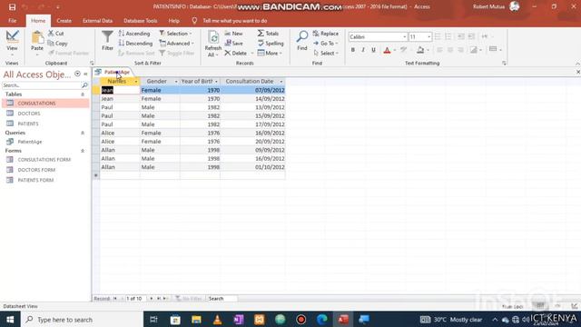 Ms Access Database || PatientsInfo Database||KCSE 2013 Computer Studies Practical