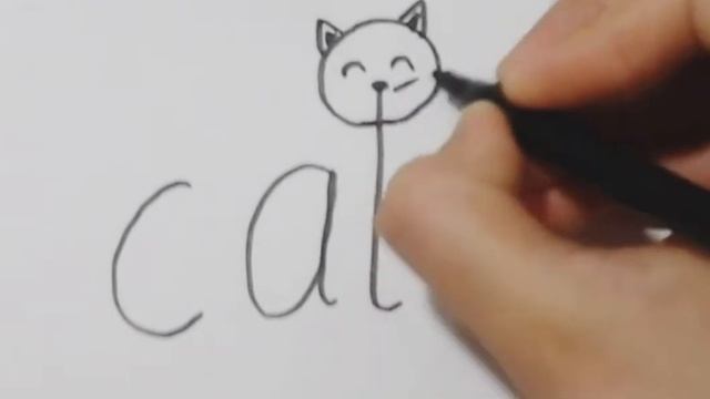 Как Нарисовать Рисунок из Слова CAT| Рисунки из Слов| Рисунки Быстро и Легко|Art TV