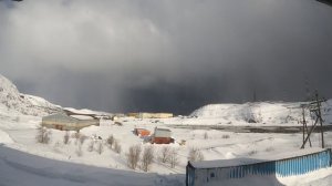 Видео как меняется погода в Териберке от солнца к снежной буре и обратно Video Teriberka weather