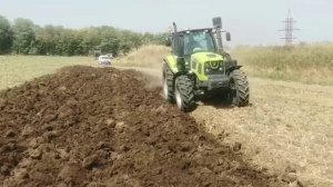 4 корпусной навесной оборотный плуг #UNLU в с трактором #Zoomlion