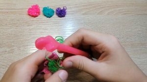 сердце из резинок на рогатке крючком❤