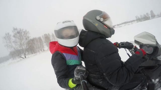 Поездка на снегоходе. GoPro Hero 4. BRP.