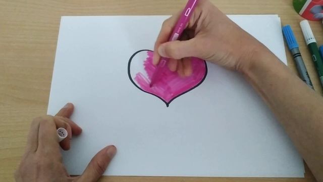 Как нарисовать сердечко быстро и легко? Уроки рисования для детей. How to draw a heart  easily ?
