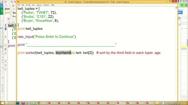 Coding 101 17: Python: Tuples