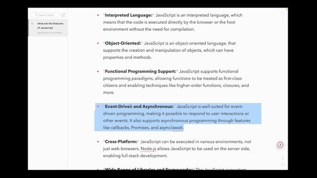 Features of JavaScript