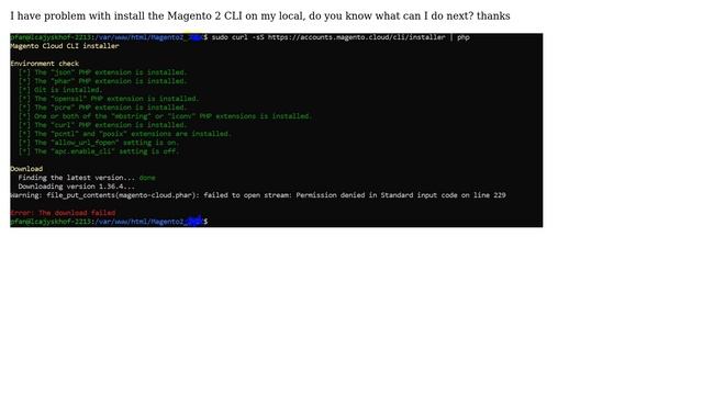 Magento: Cannot install Magento Cloud cli on local смотреть онлайн