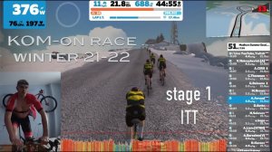 ОБЗОР KOM-on Zwift RACE | winter Stage 1 | Muir and the Mountain | 18.12.21