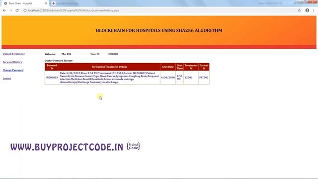Block Chain for hospitals using SHA256 Algorithm смотреть онлайн