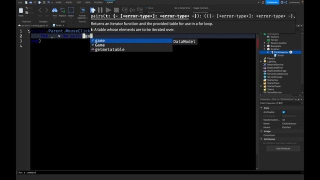 Как сделать ClickDetector с киком всех игроков из игры в Roblox Studio! смотреть онлайн