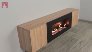 Тумба универсальная Lux Fire "Байкал" 1600, светлый дуб, с биокамином 900