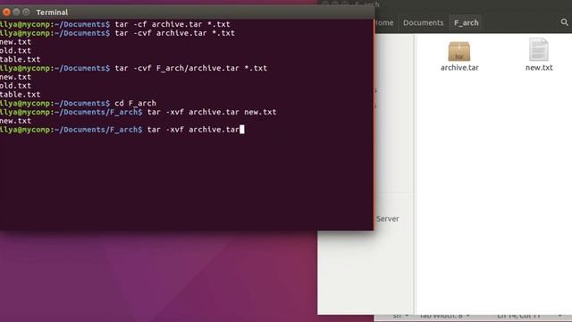 Linux команда tar - архивация и разархивация файлов.