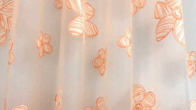 Персиковый тюль с крупными цветами оранжевого цвета и блёстками. Ткань тюлевая арт.Premier 19 смотреть онлайн