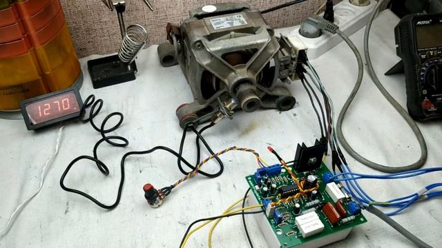 Подключение и Запуск регулятора оборотов с сохранением мощности! Мотор стиральной машины смотреть онлайн