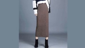 Женская юбка осенне зимняя теплая трикотажная