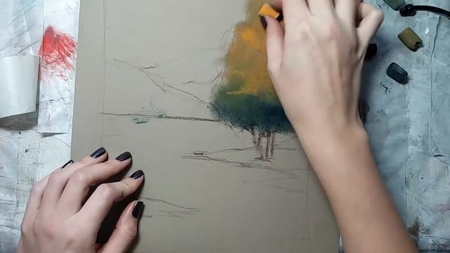 РИСУЕМ красивый пейзаж пастелью смотреть онлайн