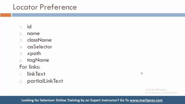 Locators In Selenium WebDriver | Order of Locators To Find a Web Element | MeritPros Q&A # 6