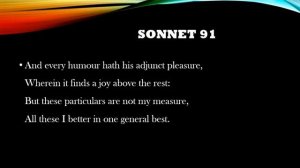 Shakespeare sonnet 91 line by line explanation