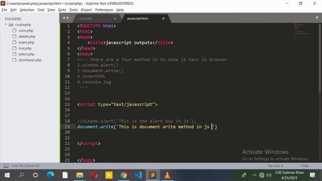 Different ways to display output in JavaScript ||  js || javascript tutorials  ||