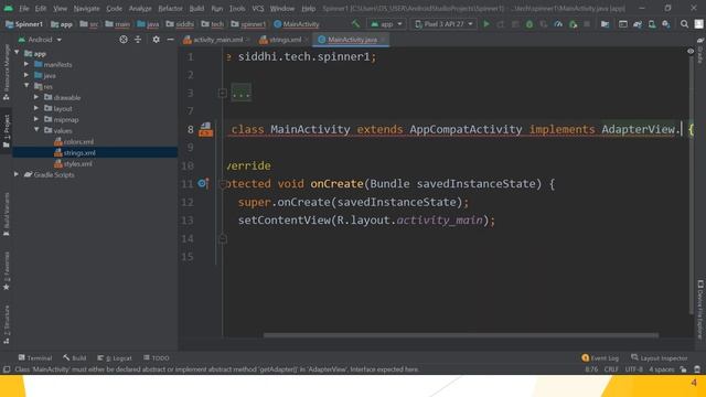 Lecture 16: Android Spinner (Drop down List) with Example смотреть онлайн