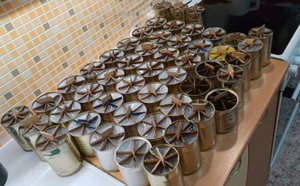 Изготовление окопных свечей.